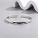 Feather Cuff Bracelet – Retro Silver Bangles for Women