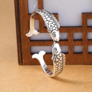 Sterling Silver Fish Cuff Bracelet – Fine, Resizable