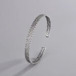 Silver Hollow Out Cloud Bangle – 925 Sterling Cuff