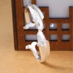 Sterling Silver Fish Cuff Bracelet – Fine, Resizable - Image 2