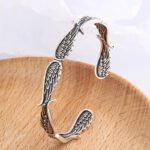 Silver Angel Wings Cuff Bracelet – 925 Plated Party Jewelry - Image 2