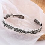 Silver Angel Wings Cuff Bracelet – 925 Plated Party Jewelry - Image 3