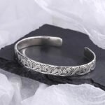 Retro Wave Sterling Silver Cuff Bracelet – Trendy Party Bangles - Image 4