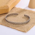 Silver Hollow Out Cloud Bangle – 925 Sterling Cuff - Image 4