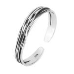 Packaging showing new with tags condition for the silver braided bracelet