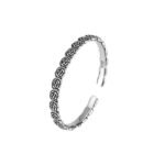 925 Sterling Silver Cuff Bracelet – Rose Flower Party Bangle - Image 5