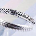 925 Silver Cuff Bracelet – Leaf Braided, Trendy Party Style - Image 5