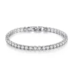 925 Sterling Silver Zirconia Tennis Bracelet, 4mm (16-20cm)