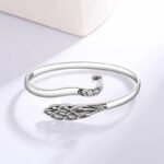 Silver Peacock Cuff Bracelet – Retro Thai Hollow Design