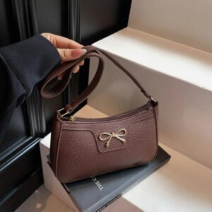 Women's Bow Design PU Leather Shoulder Bag – Waterproof