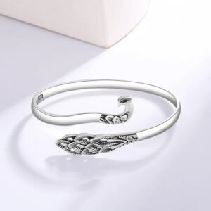 Silver Peacock Cuff Bracelet – Retro Thai Hollow Design