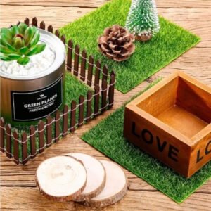 Mini artificial grass terrarium kit showing realistic green turf