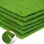 Close‑up of PVC artificial lawn grass used in the mini terrarium