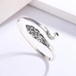 Silver Peacock Cuff Bracelet – Retro Thai Hollow Design - Image 5