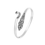 Silver Peacock Cuff Bracelet – Retro Thai Hollow Design - Image 6